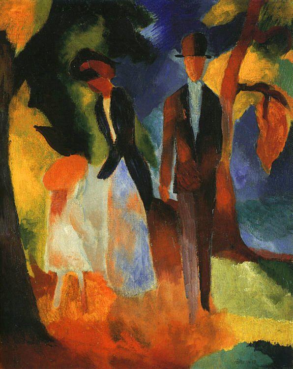 August Macke People by a Blue Lake oil painting image